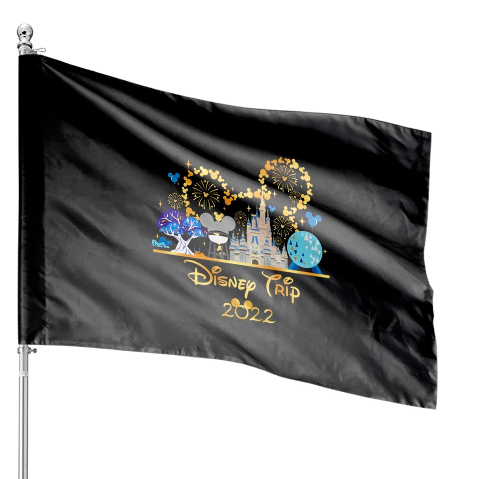 Personalized Disney Family House Flags, Disney Mickey Minnie House Flags, Disneyworld House Flags 2022