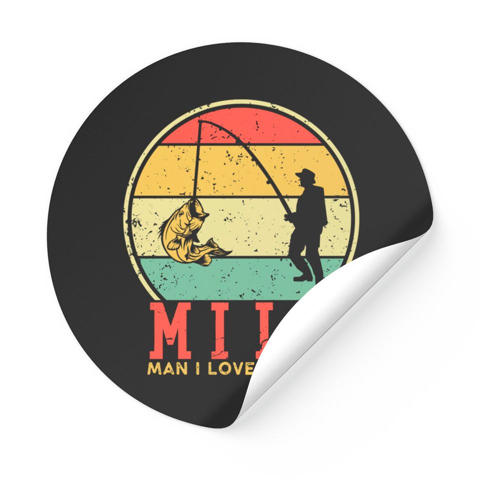 I Love Milfs Stickers Vintage MILF Man I Love Fishing