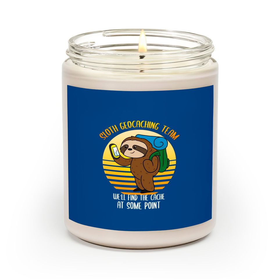 Sloth Geocaching Team Cache Cacher Funny Geocacher Scented Candles