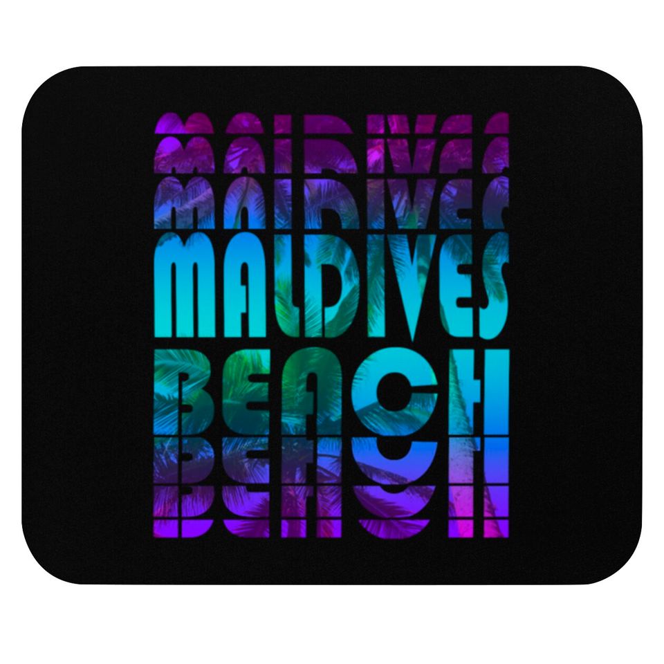 Maldives Beach Palm Tree Design Mouse Pads