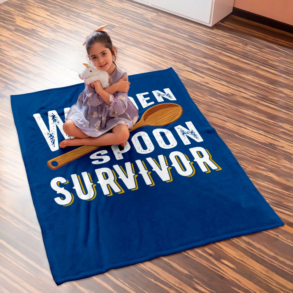 Survivor Baby Blankets Wooden Spoon Survivor Champion Funny Gift