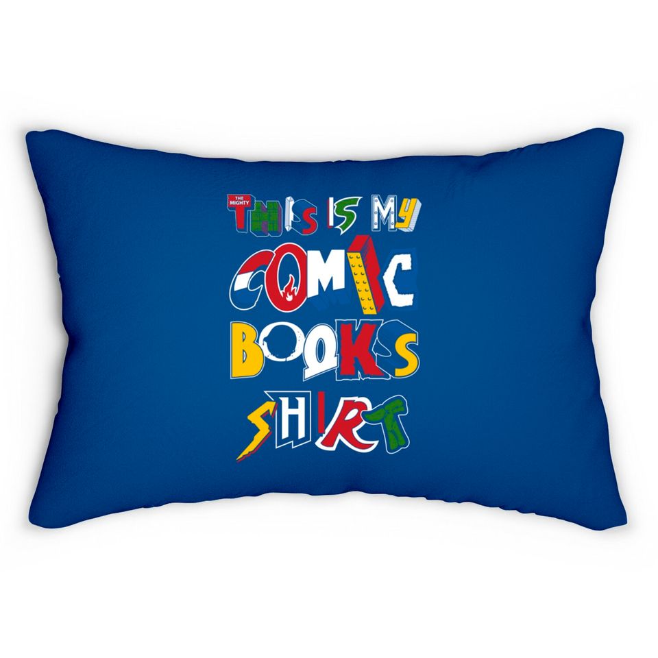 This is My Comic Books Lumbar Pillow - Vintage comic book logos - funny quote - Comic Books - Lumbar Pillows