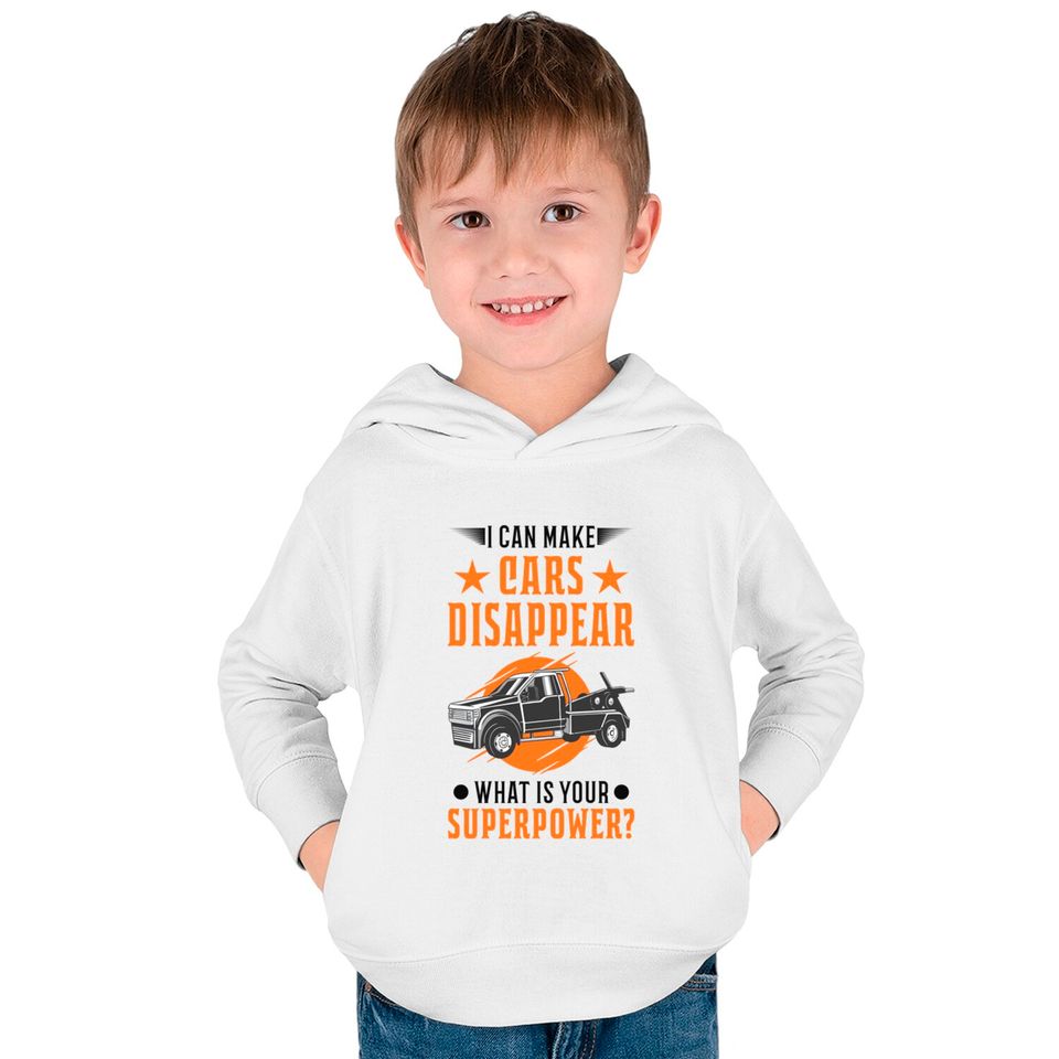 Tow Truck Superpower Towing Service - Tow Truck - Kids Pullover Hoodies