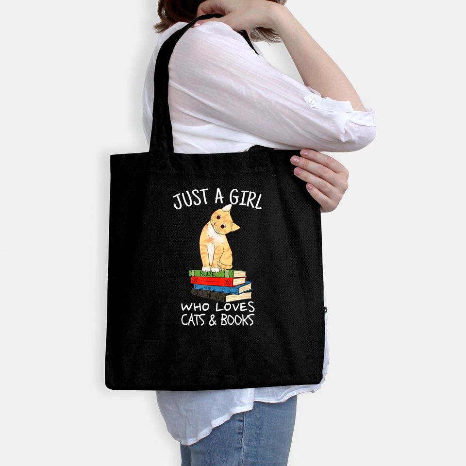 Just A Girl Who Loves Books And Cats - Funny Reading Bags