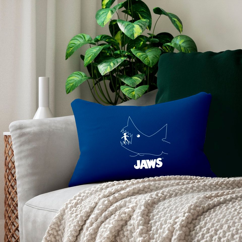 Jaws Chalk Board Movie Lumbar Pillows