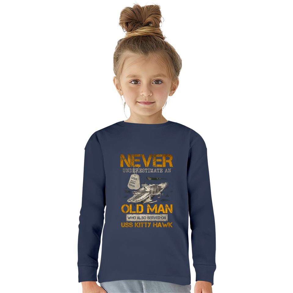 USS Kitty Hawk CV 63  Kids Long Sleeve T-Shirts