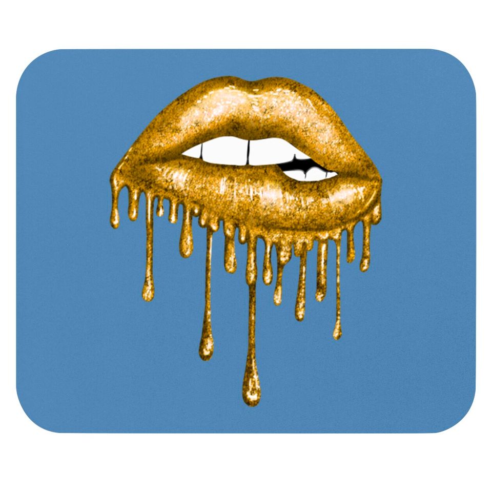 Drip Gold Lips - Lips - Mouse Pads