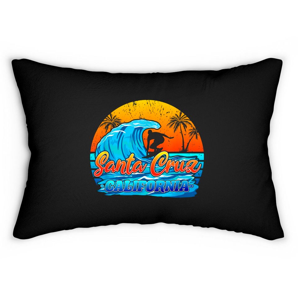 Sunset Santa Cruz Lumbar Pillows California vintage retro 80s 70s surfers