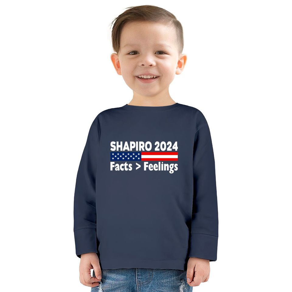 Ben Shapiro 2024 Facts Feelings T shirt  Kids Long Sleeve T-Shirts