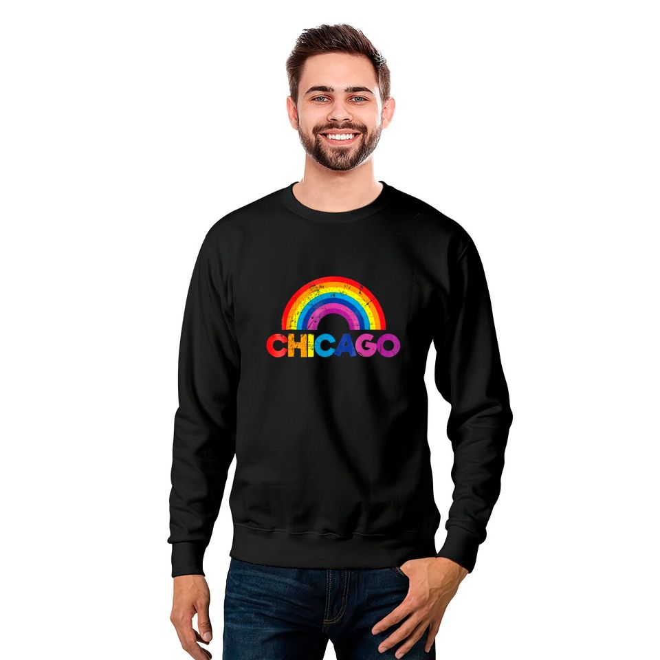 Chicago Rainbow LGBT Gay Pride Parade T Sweatshirts