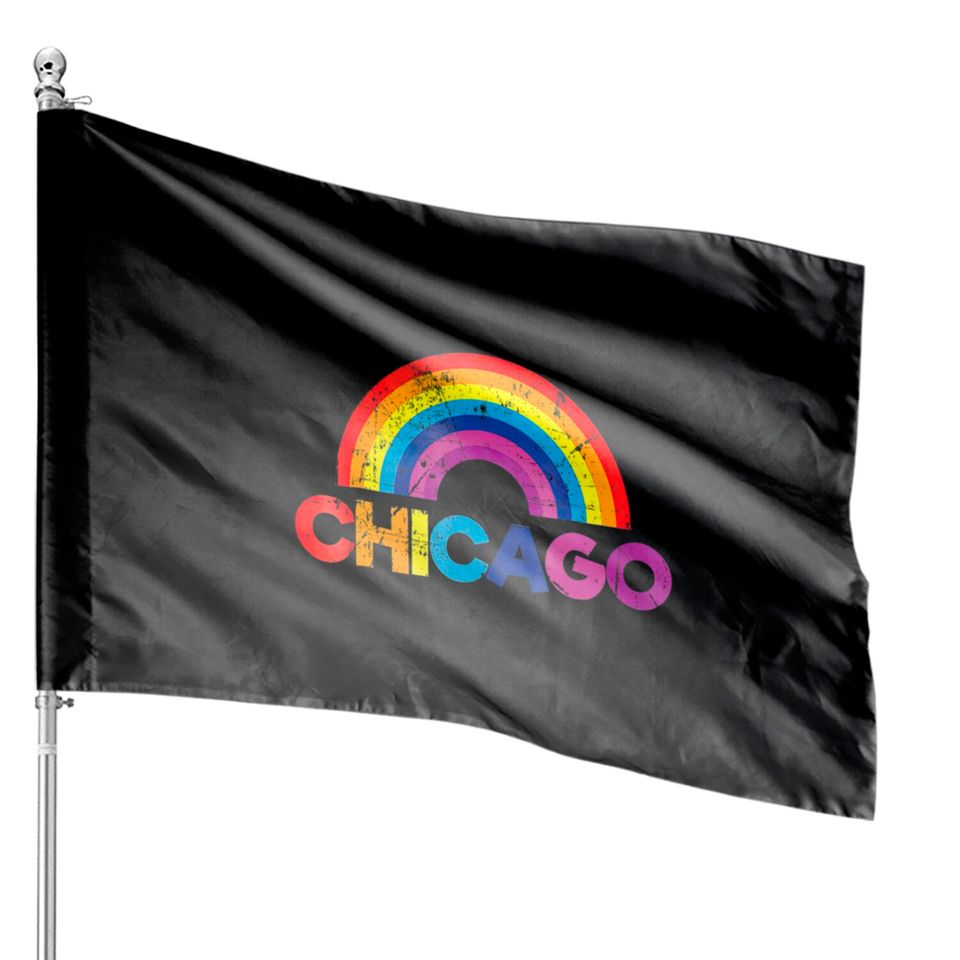 Chicago Rainbow LGBT Gay Pride Parade T House Flags