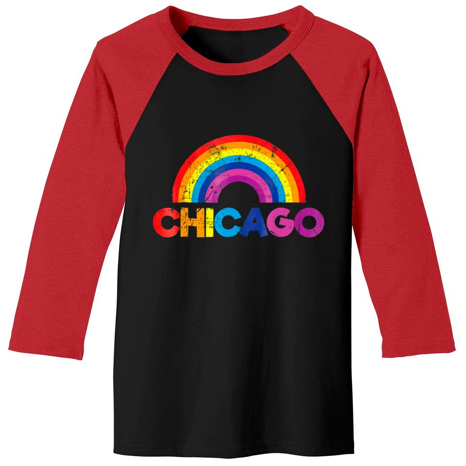 Chicago Rainbow LGBT Gay Pride Parade T Baseball Tees