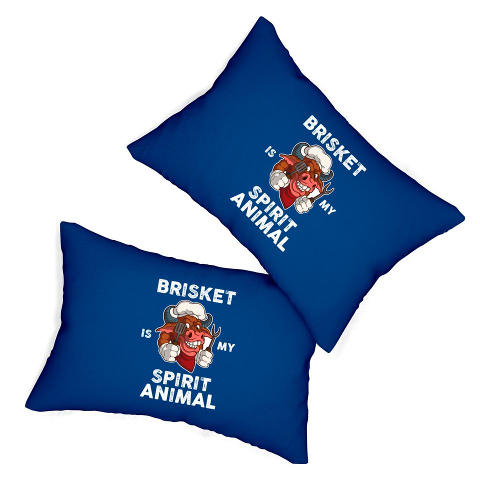 Brisket Is My Spirit Animal Funny BBQ Gift Lumbar Pillows