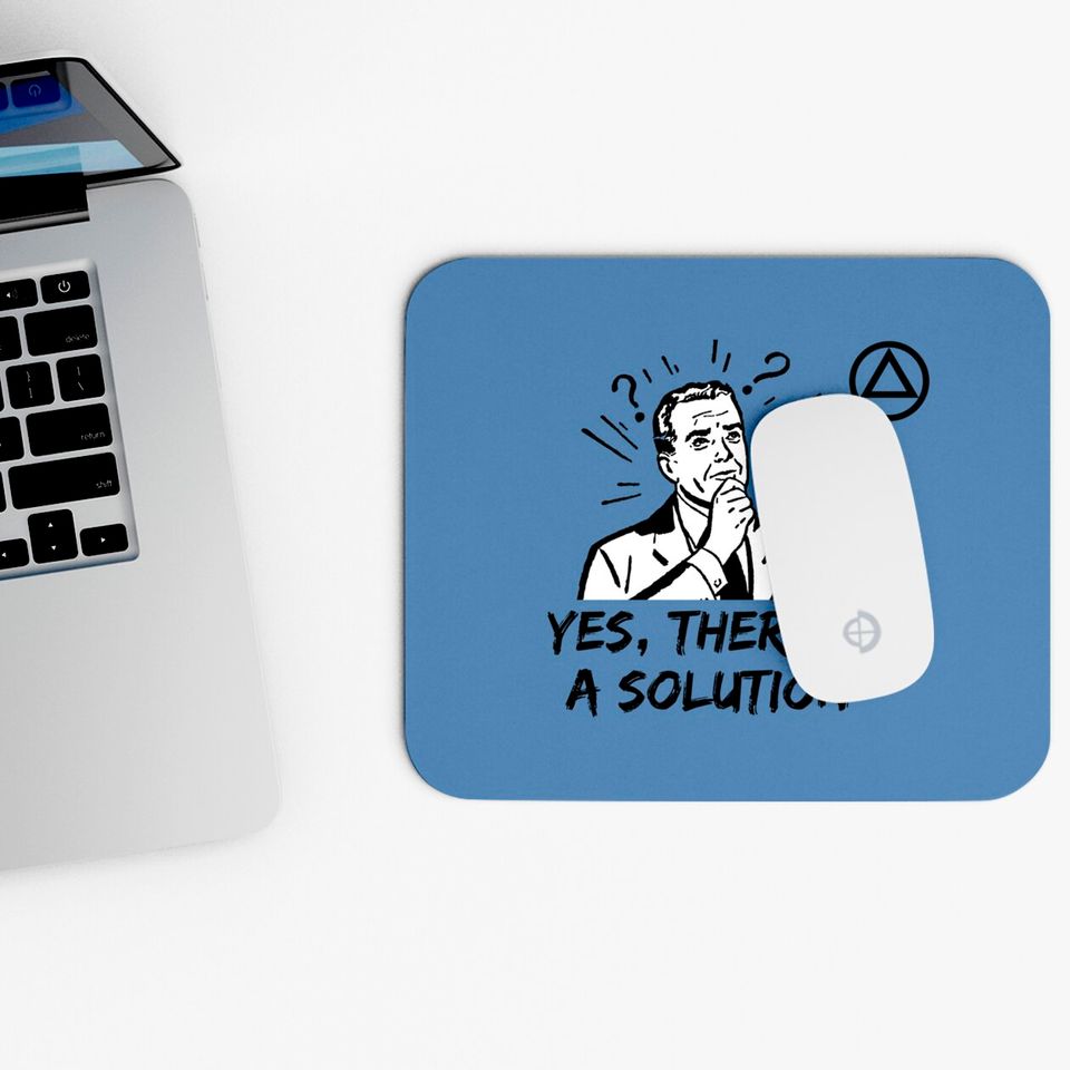 Yes, There is a Solution AA Logo Alcoholics Anonymous Mouse Pads