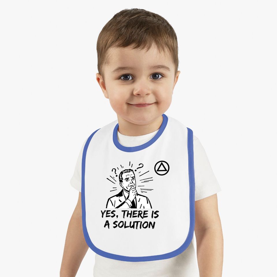 Yes, There is a Solution AA Logo Alcoholics Anonymous Bibs