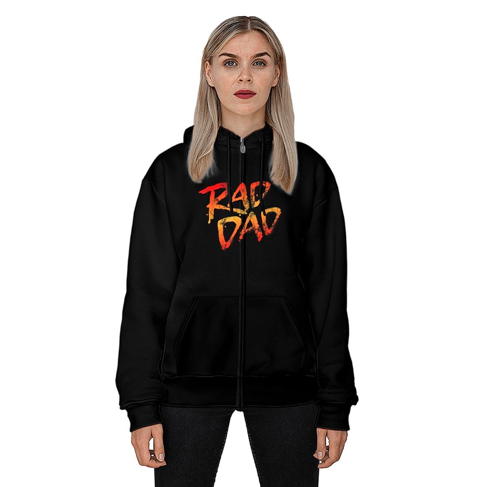 RAD DAD - 80s Nostalgic Gift for Dad, Birthday Father's Day Zip Hoodies
