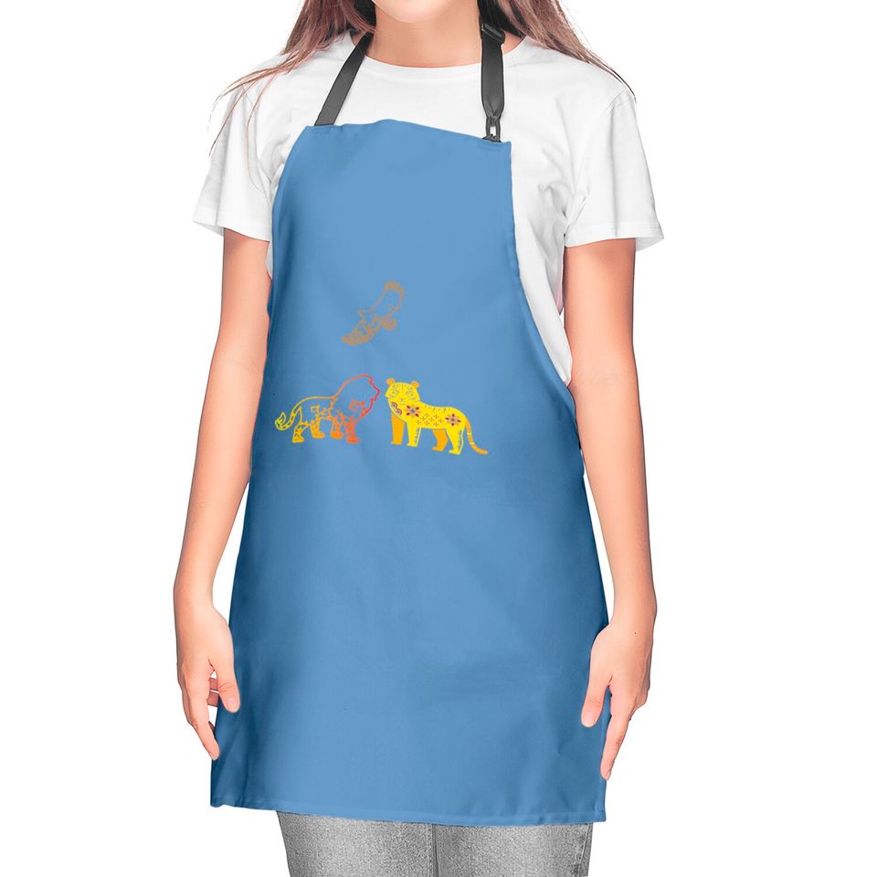 Lions And Tigers Kitchen Aprons