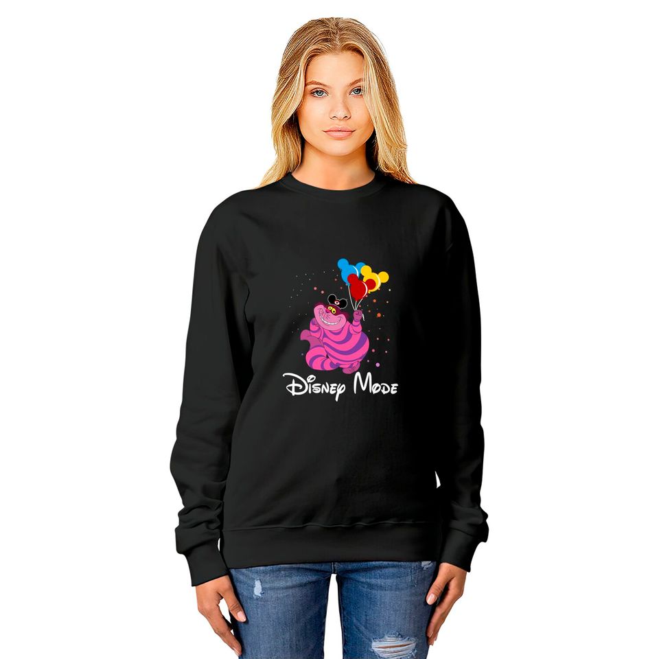 Disney Alice In Wonderland Cheshire Cat Disney Mode Unisex Sweatshirts Birthday Shirt
