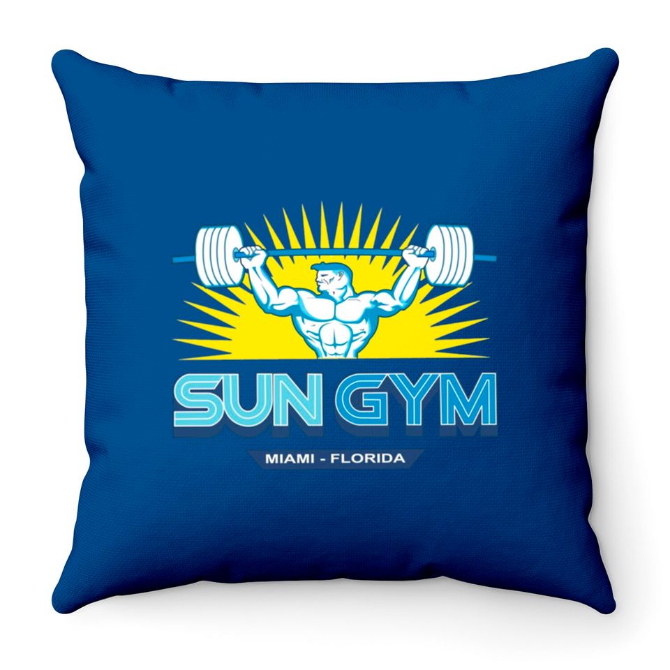 sun gym Throw Pillow Throw Pillows