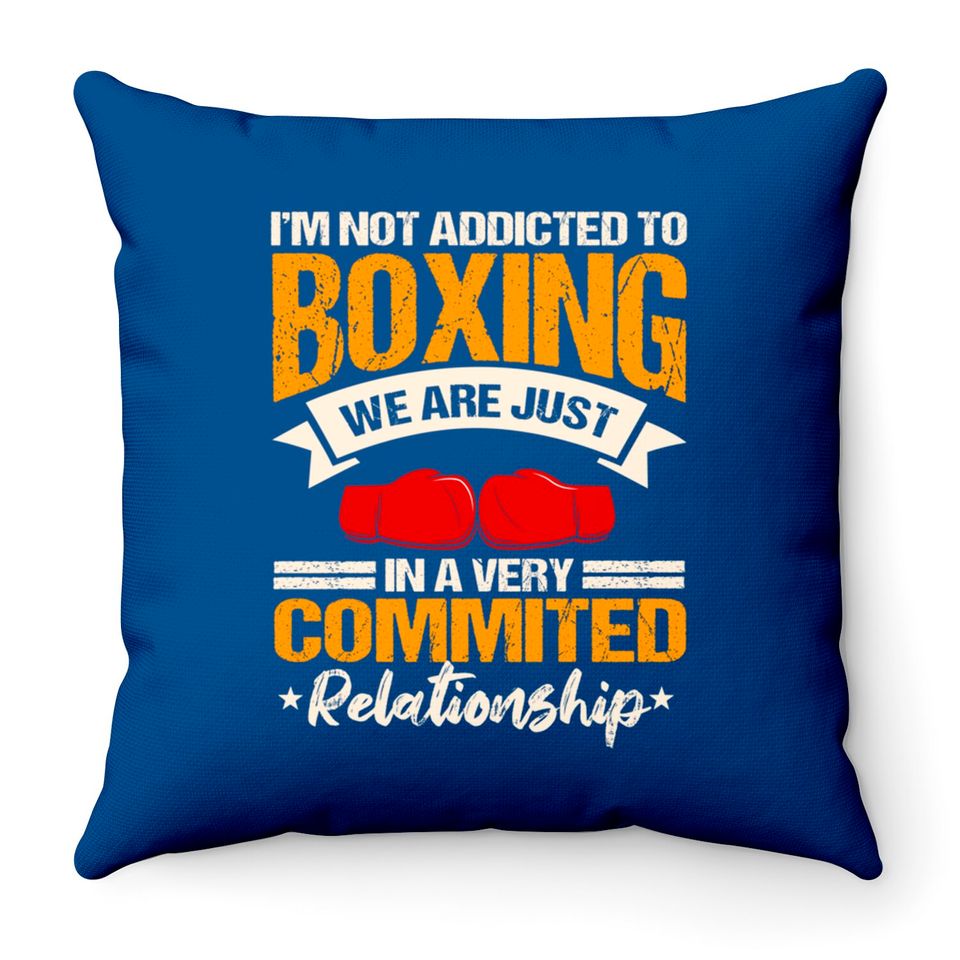 Boxing Ring Gloves Boxer Sport Coach Trainee Throw Pillows