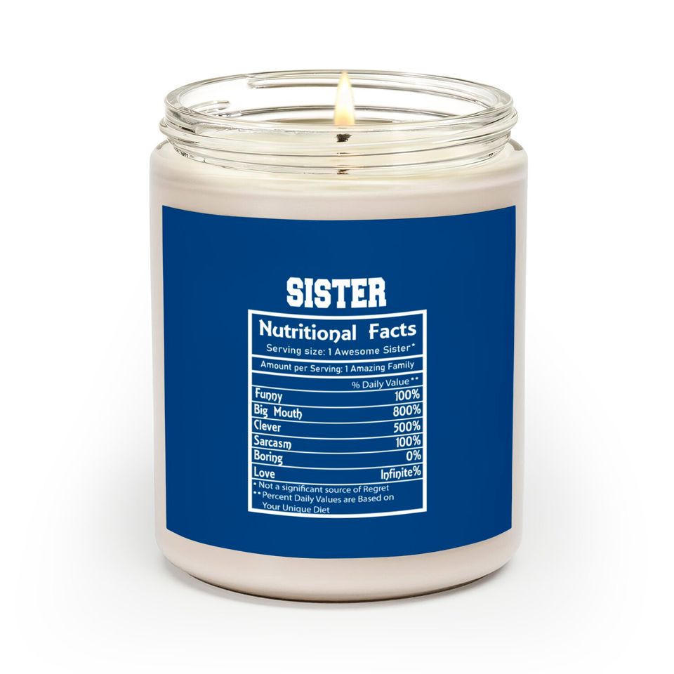 Sister Nutritional Facts Funny Scented Candles