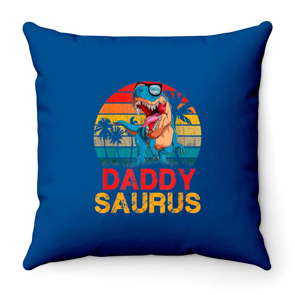 Daddysaurus Throw Pillow Daddy Saurus Rex Gift For Dad Throw Pillows