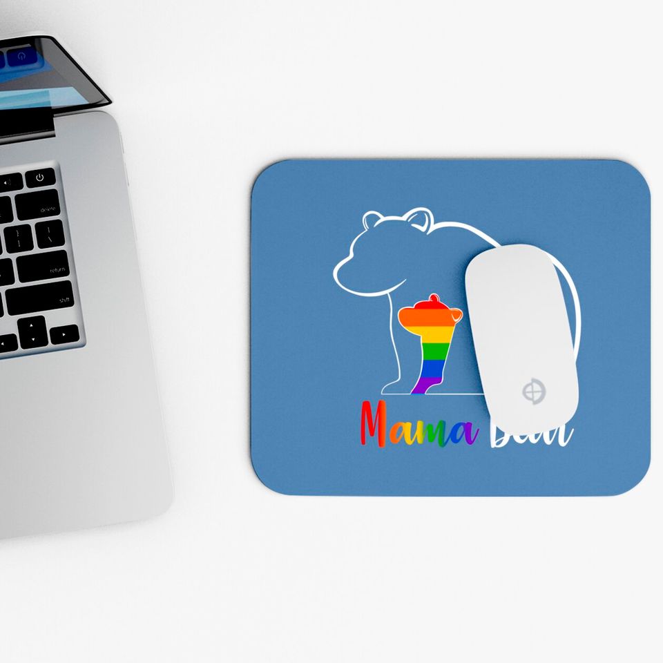 LGBT Mama Bear Gay Pride Equal Rights Rainbow Mom Love Hug Mouse Pads