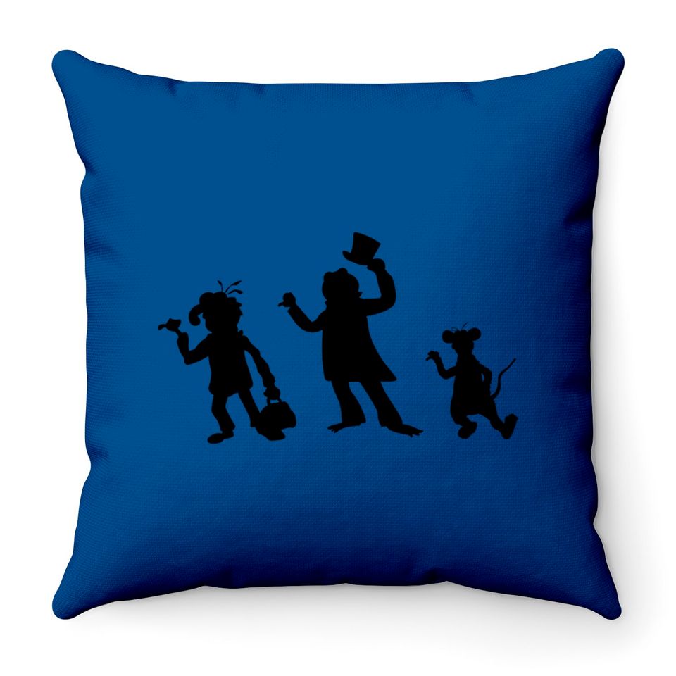 Hitchhiking Ghosts - Black silhouette - Haunted Mansion - Throw Pillows