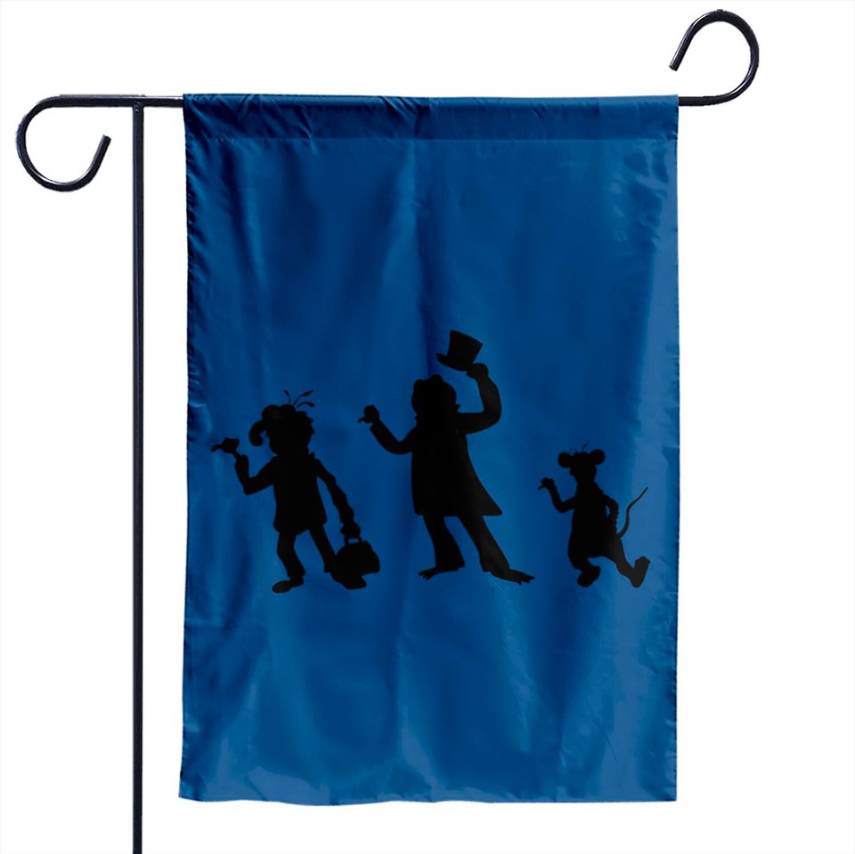 Hitchhiking Ghosts - Black silhouette - Haunted Mansion - Garden Flags