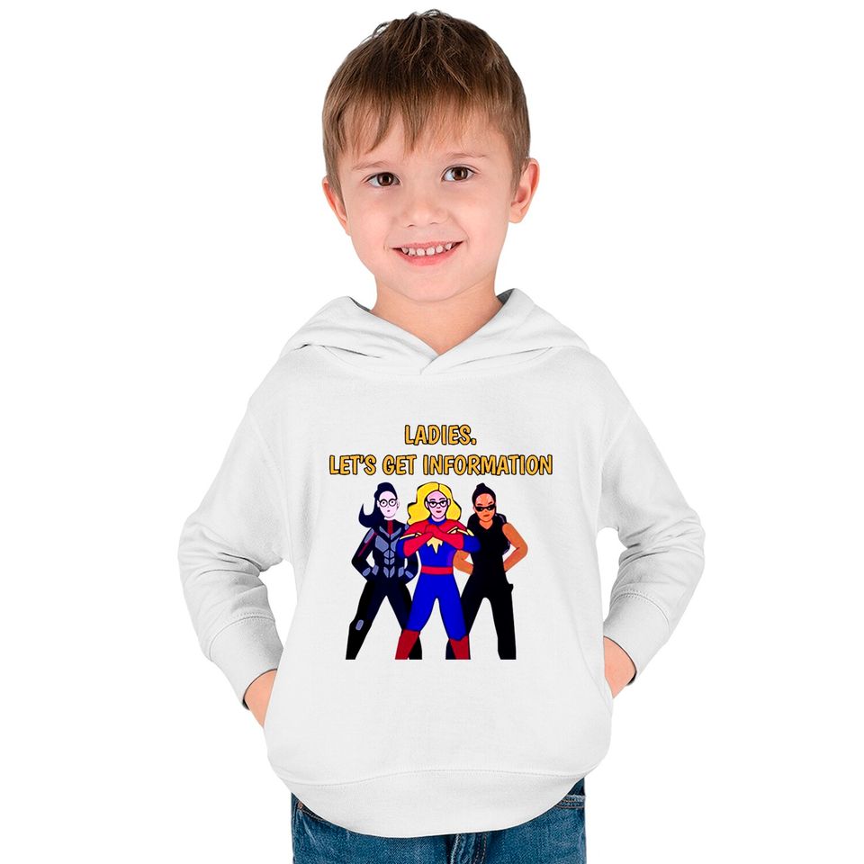 Ladies Lets Get Information Ms Marvel Kids Pullover Hoodies