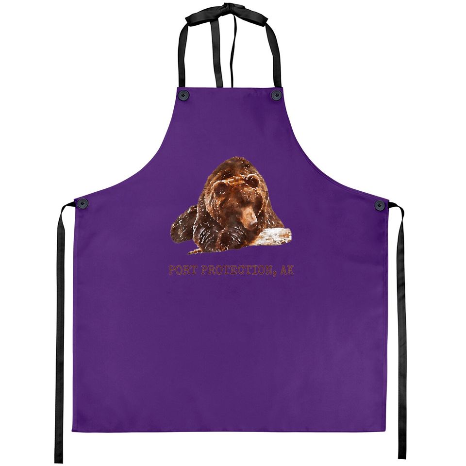 Port Protection Brown Grizzly Bear In Snow Alaska Pacific NW Aprons Hoodies
