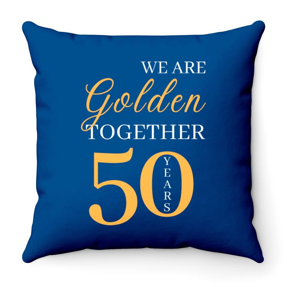 50th Golden Marriage Anniversary Throw Pillows