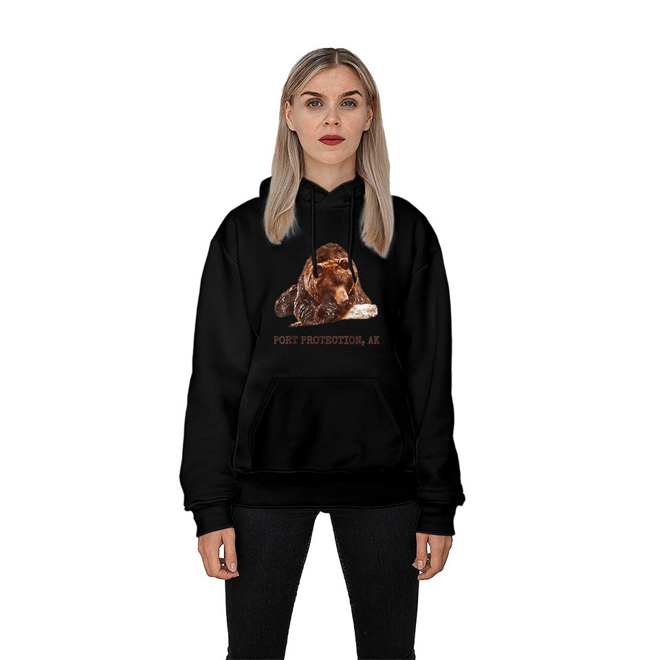 Port Protection Brown Grizzly Bear In Snow Alaska Pacific NW Hoodies Hoodies