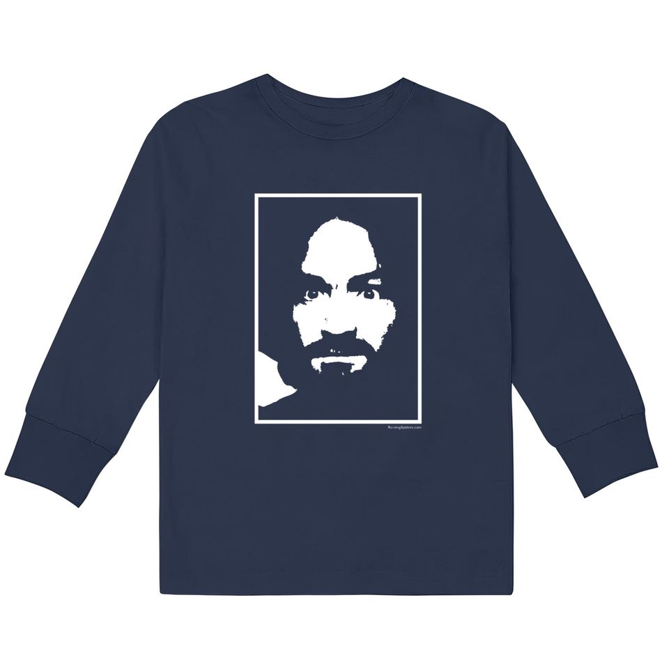 Charlie Don't Surf - Classic Face from Life Magazine - Charles Manson -  Kids Long Sleeve T-Shirts