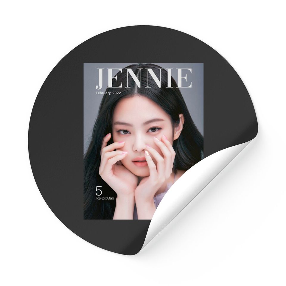 Jennie Blackpink Sticker, Pink Blackpink Graphic Stickers, Jennie Blackpink Kpop Sticker, Magazine Cover Aesthetic Kpop Sticker