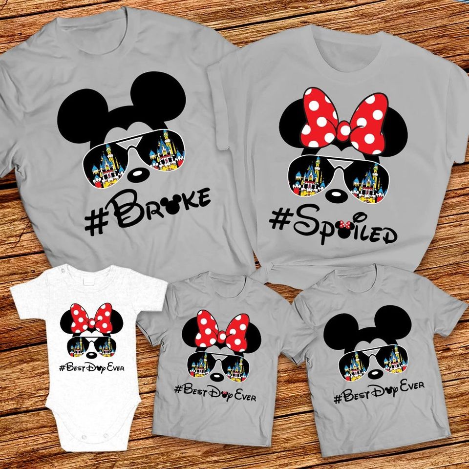 Disney Broke and Spoiled Custom Matching Family Shirt Disneyland 2022