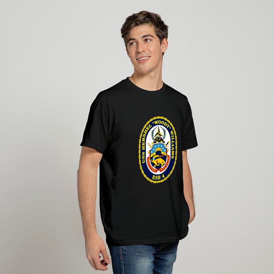 USS Hershel "Woody" Williams (ESB-4) Crest - Uss Hershel Woody Williams Crest - T-Shirt