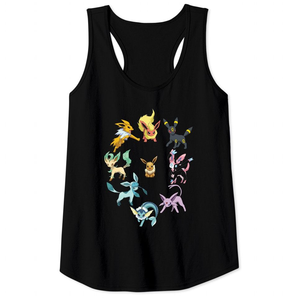 PKM Eevee Evolution Shirt, Eeveelution PKM Tank Tops