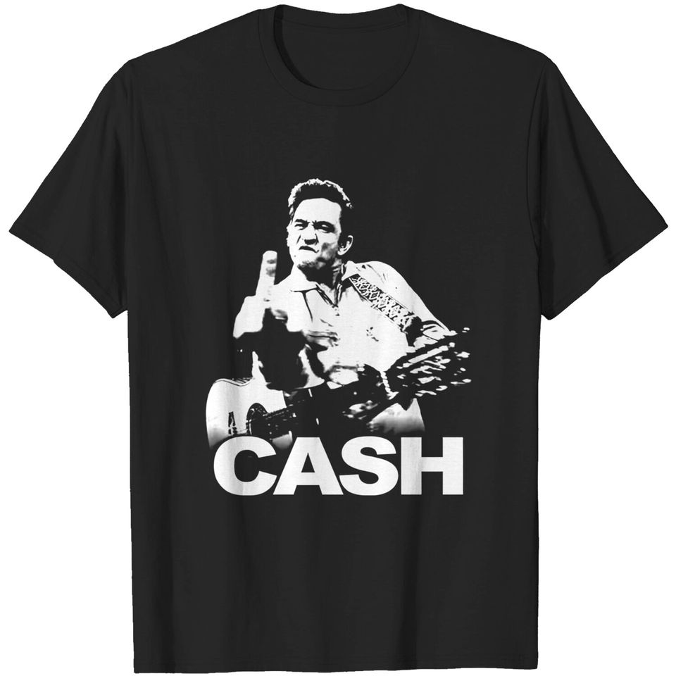 Johnny Cash Finger Guitar Pose Tee T-Shirt
