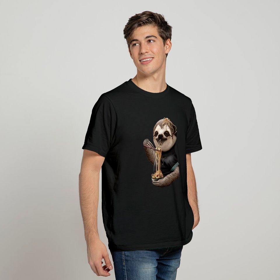 SLOTH EATING NOODLE - Sloth - T-Shirt