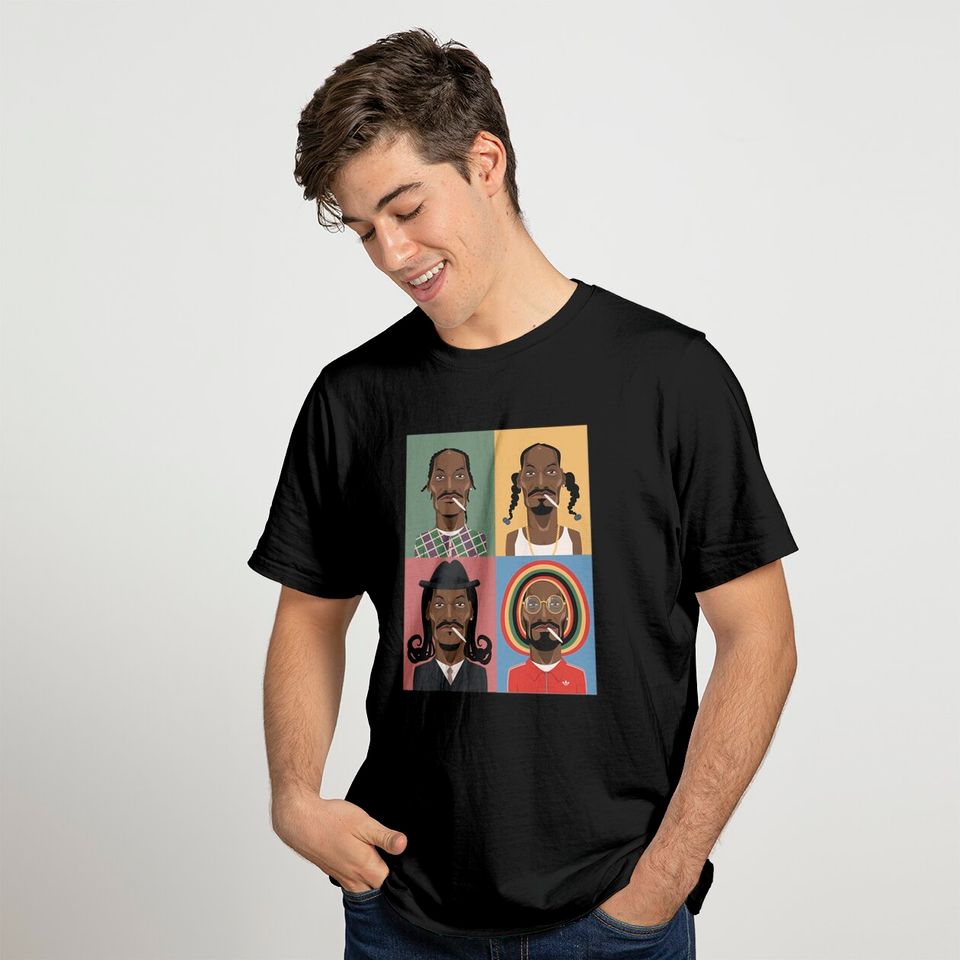 Snoop Dogg Different Styles in Multicolor Art T-Shirt