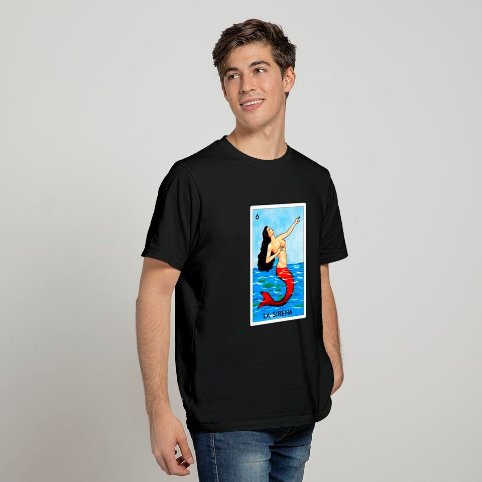 Mexican Loteria Art - La Sirena - Loteria - T-Shirt