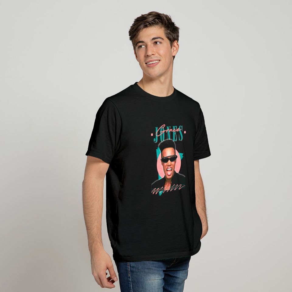 Grace Jones // 80s Faded Style Aesthetic Design - Grace Jones - T-Shirt