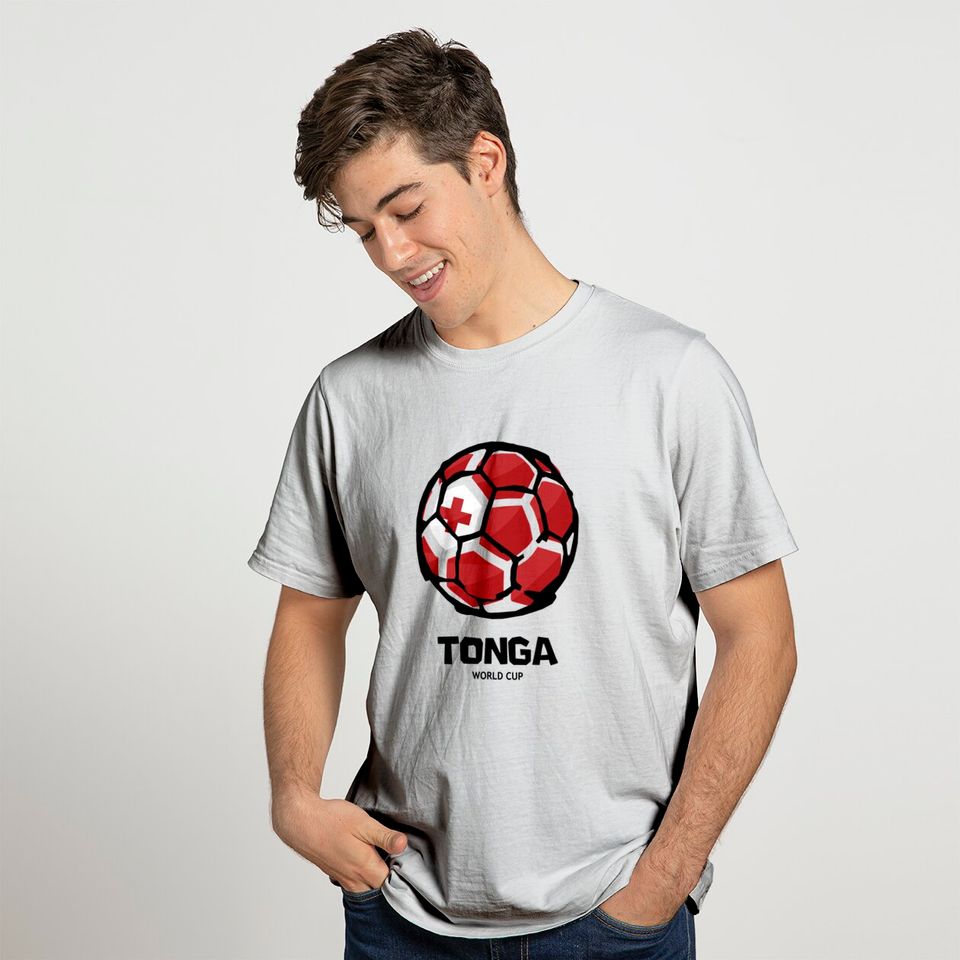 Tonga Football Country Flag - Tonga Football - T-Shirt