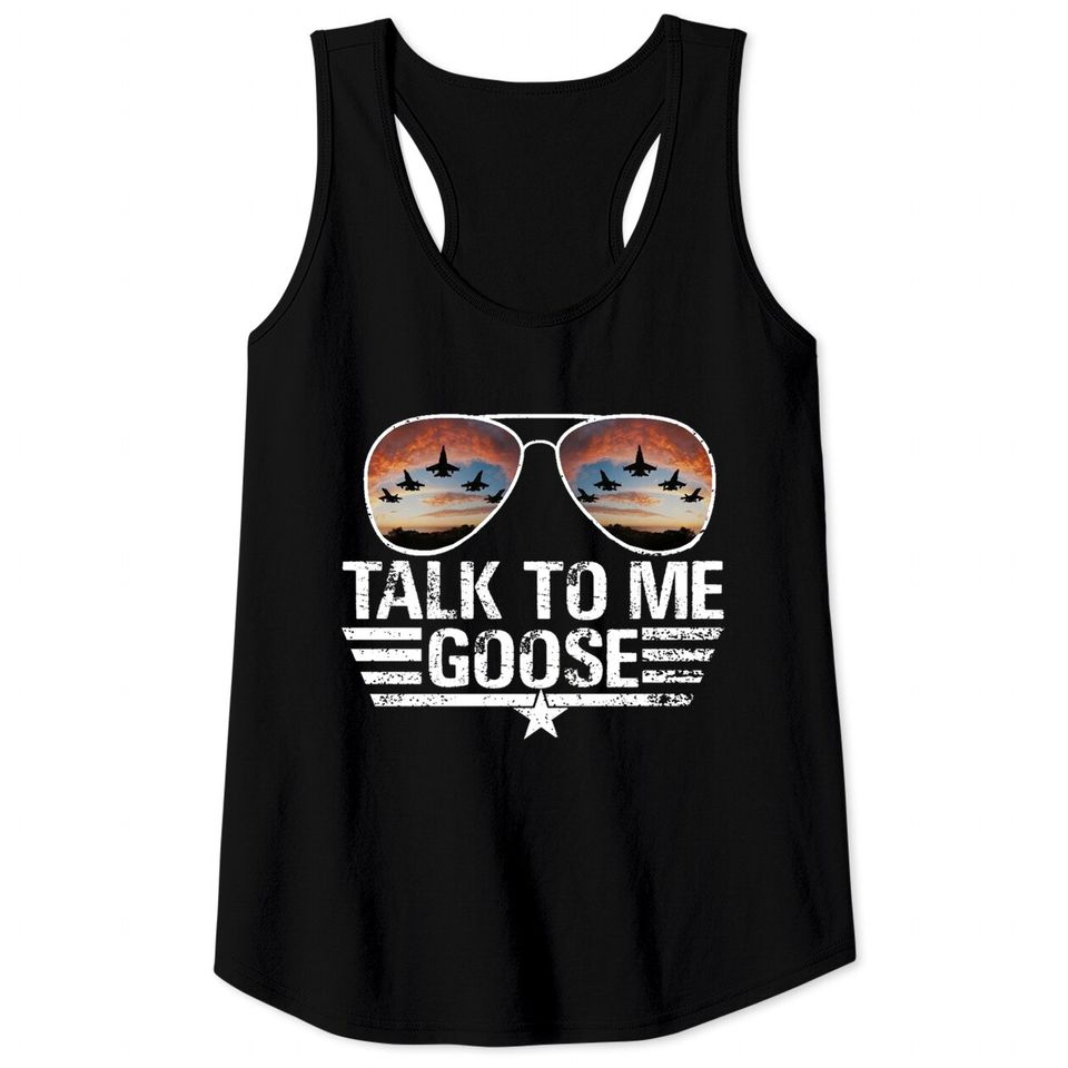Talk to Me Goose Tank Top Summer Glasses Beach