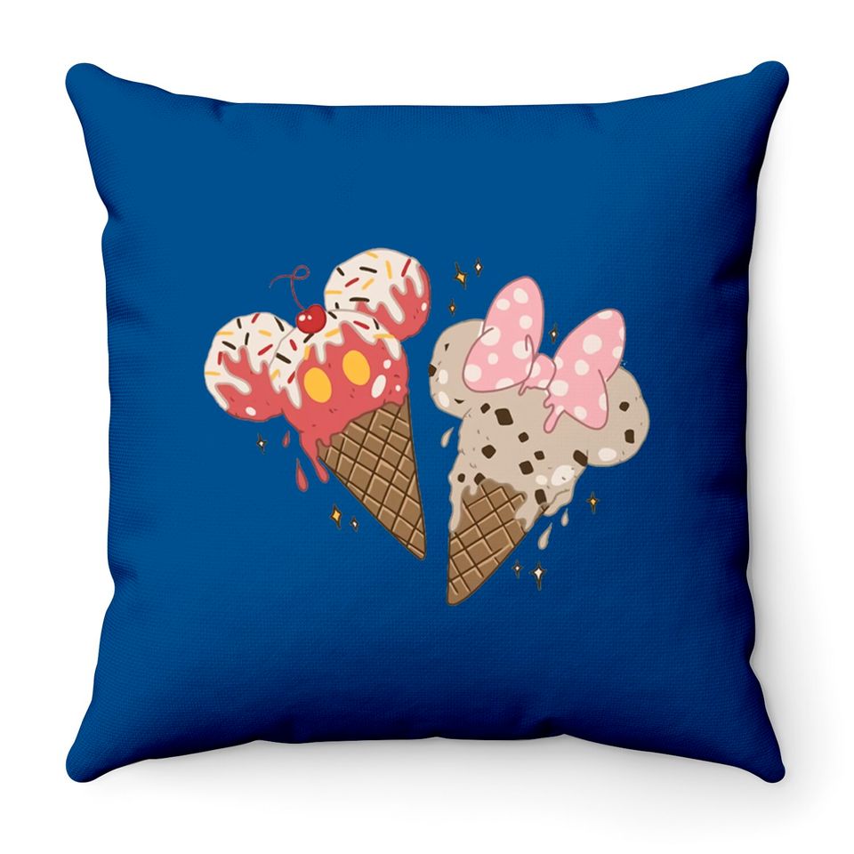 Disney Ice Cream Throw Pillows, Disney Snacks Throw Pillow