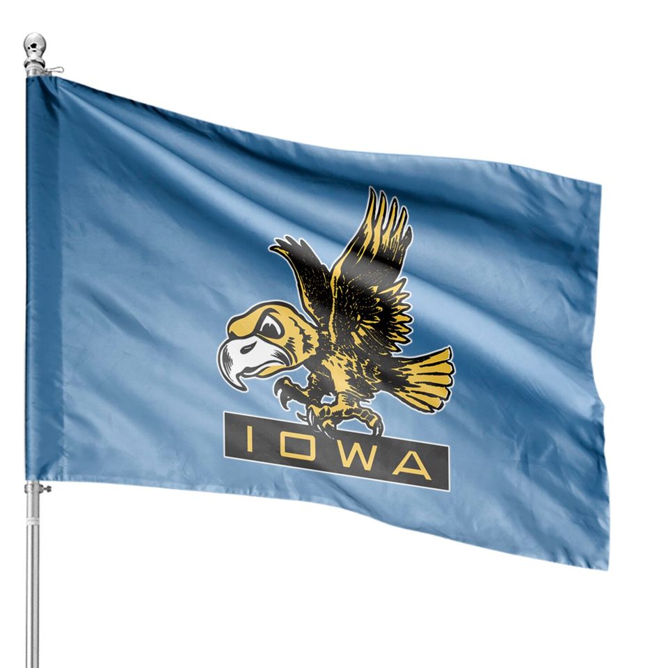 Vintage Hawkeye Mascot Herky - Iowa - House Flags