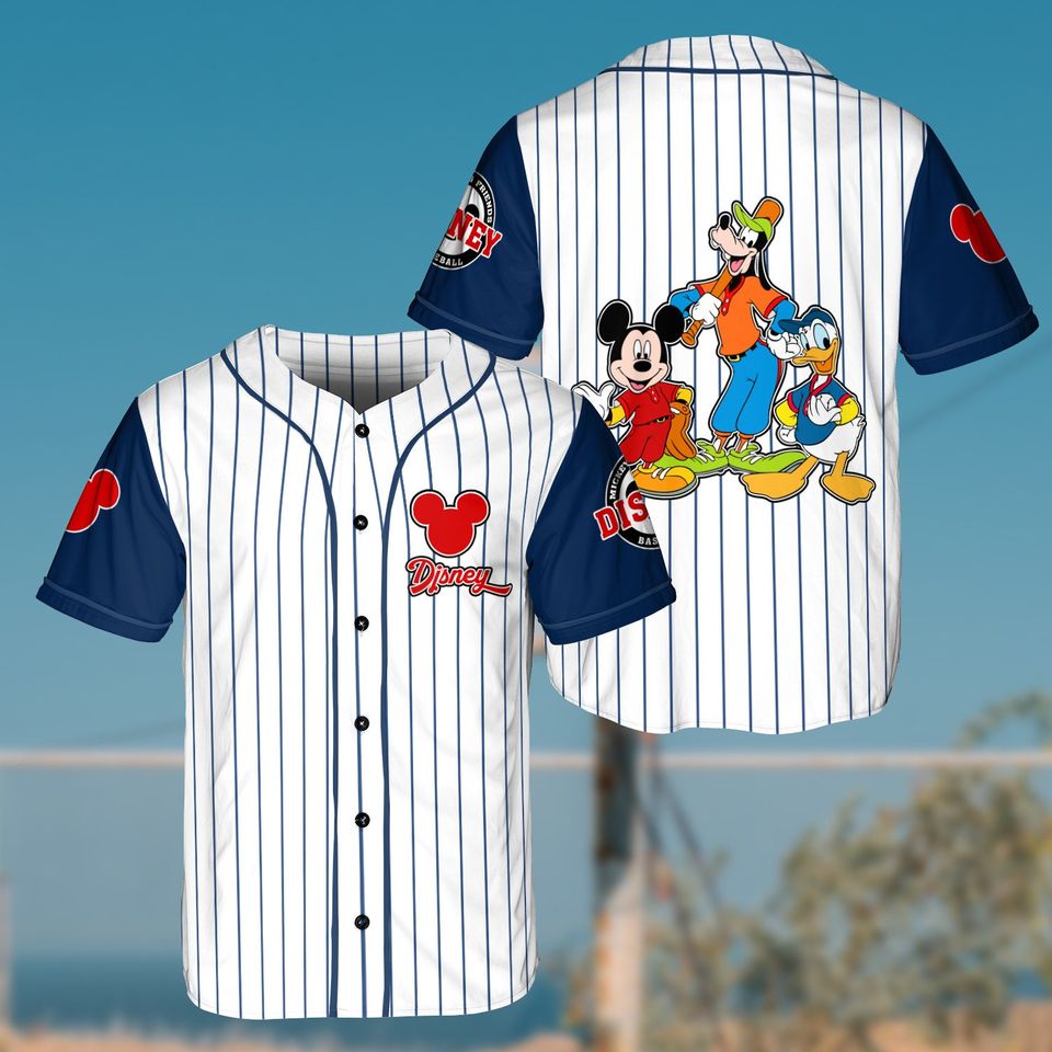 Mickey Donald Duck Goofy Disney  Baseball Jersey