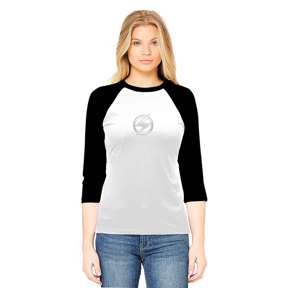 Wally West Rebirth Silver Chrome Lightning Bolt Logo Cosplay - Flash - Baseball Tees