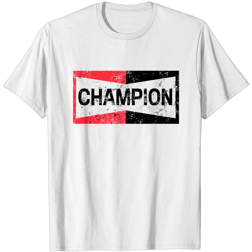 Distressed Champion Motor Sports Retro Spark Plug T-shirt